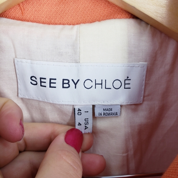 See By Chloe Orange Wool Blend Coat - Picture 6 of 10